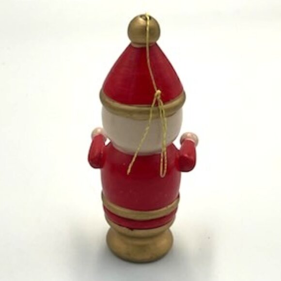 Vtg Wood Christmas Ornaments Hand Painted Santa Train Girl Doll Rocking Horse - Picture 5 of 9